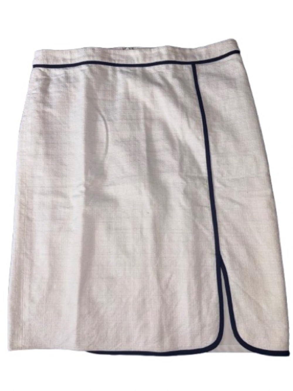 Ann Taylor white Pencil Skirt with Navy Piping NWOT size 12